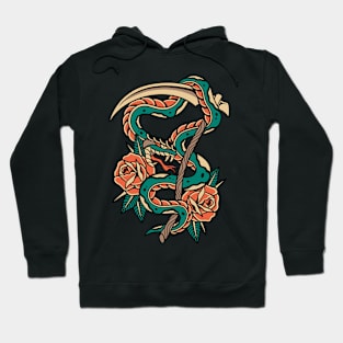 Snake Traditional Tattoo Vintage Hoodie